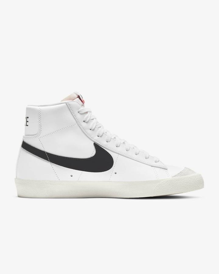 Zapatillas Nike Blazer Mid '77 Vintage Hombre Blancas Negras | FOULJ-1528