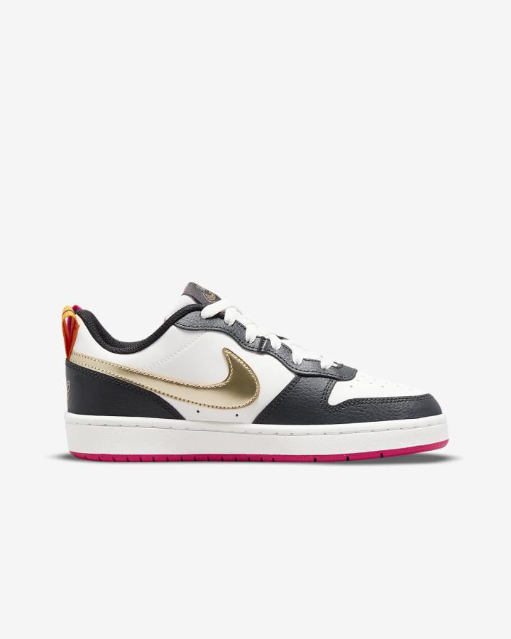 Zapatillas Nike Court Borough Low 2 Kids Niña Blancas Rosas Metal Azules Gris | TFXBY-6359