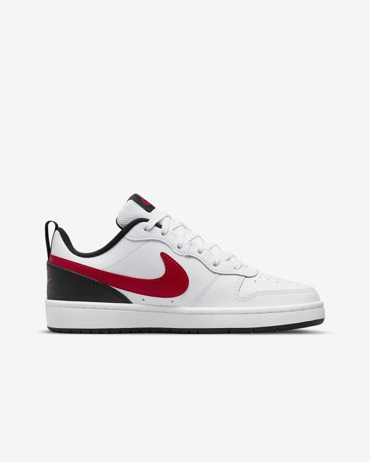 Zapatillas Nike Court Borough Low 2 Kids Niña Blancas Negras Rojas | WNTRI-0739