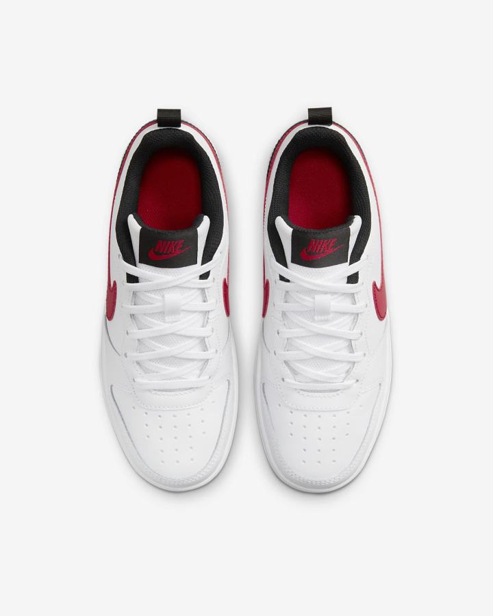 Zapatillas Nike Court Borough Low 2 Kids Niña Blancas Negras Rojas | WNTRI-0739