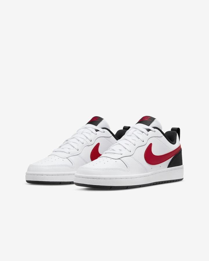 Zapatillas Nike Court Borough Low 2 Kids Niña Blancas Negras Rojas | WNTRI-0739
