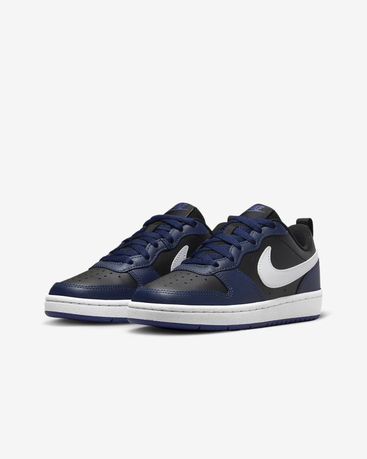 Zapatillas Nike Court Borough Low 2 Kids Niña Azul Marino Negras Moradas Oscuro Blancas | YPUIZ-8124