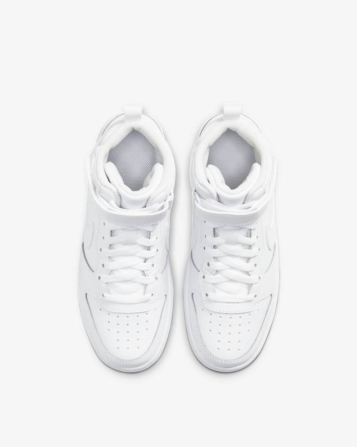 Zapatillas Nike Court Borough Mid 2 Kids Niño Blancas | KOUJN-4278