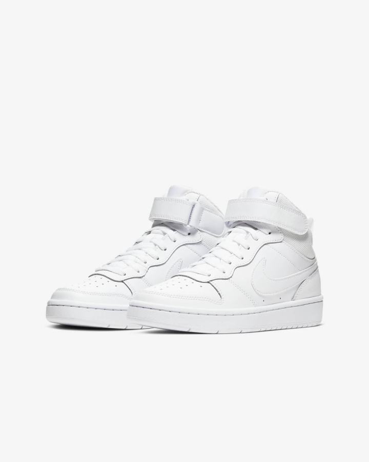Zapatillas Nike Court Borough Mid 2 Kids Niño Blancas | KOUJN-4278