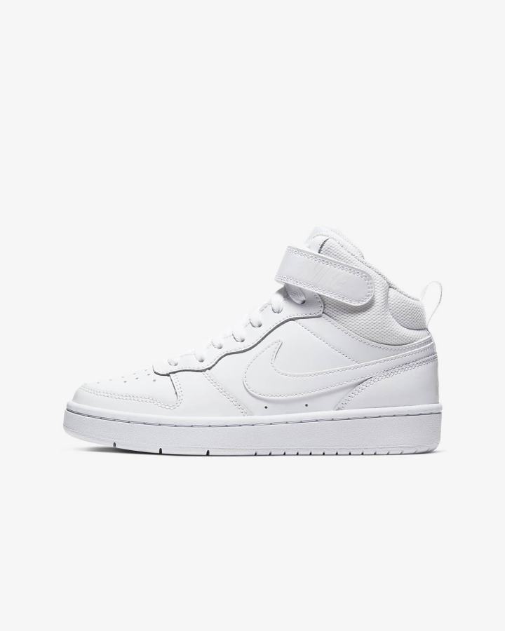 Zapatillas Nike Court Borough Mid 2 Kids Niño Blancas | KOUJN-4278