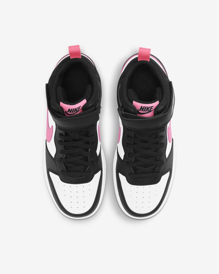 Zapatillas Nike Court Borough Mid 2 Kids Niño Negras Blancas | WSCTB-6720