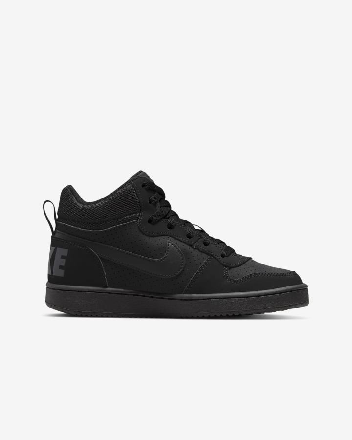 Zapatillas Nike Court Borough Mid Kids Niño Negras | GJXLN-4035