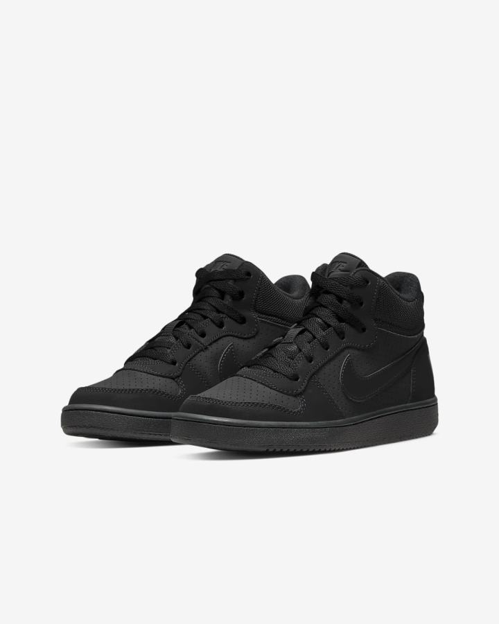 Zapatillas Nike Court Borough Mid Kids Niña Negras | RKJMZ-6034