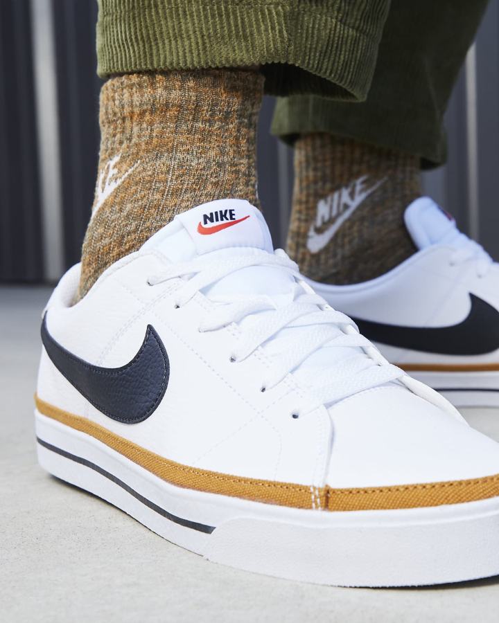 Zapatillas Nike Court Legacy Hombre Blancas Negras | GDSWX-4265