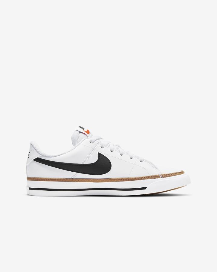 Zapatillas Nike Court Legacy Kids Niño Blancas Marrones Claro Negras | UTZER-7180