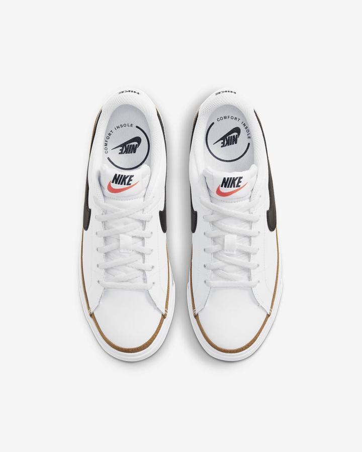 Zapatillas Nike Court Legacy Kids Niño Blancas Marrones Claro Negras | UTZER-7180