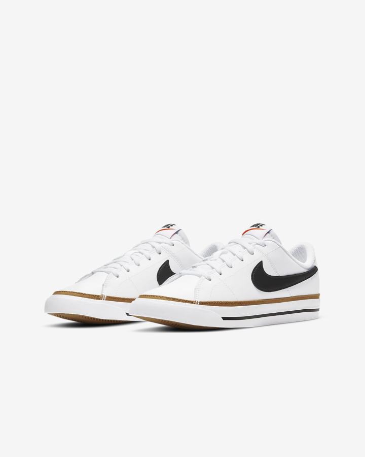 Zapatillas Nike Court Legacy Kids Niño Blancas Marrones Claro Negras | UTZER-7180