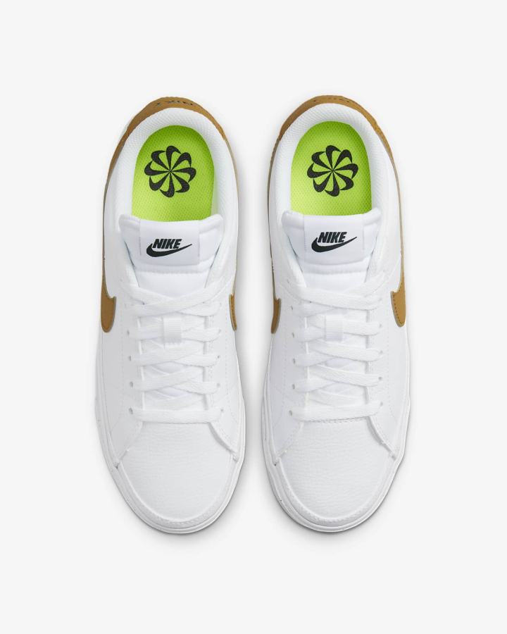 Zapatillas Nike Court Legacy Next Nature Mujer Blancas Negras Doradas | YJCBT-4157