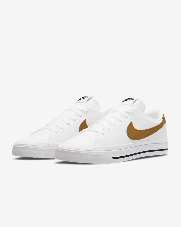 Zapatillas Nike Court Legacy Next Nature Mujer Blancas Negras Doradas | YJCBT-4157