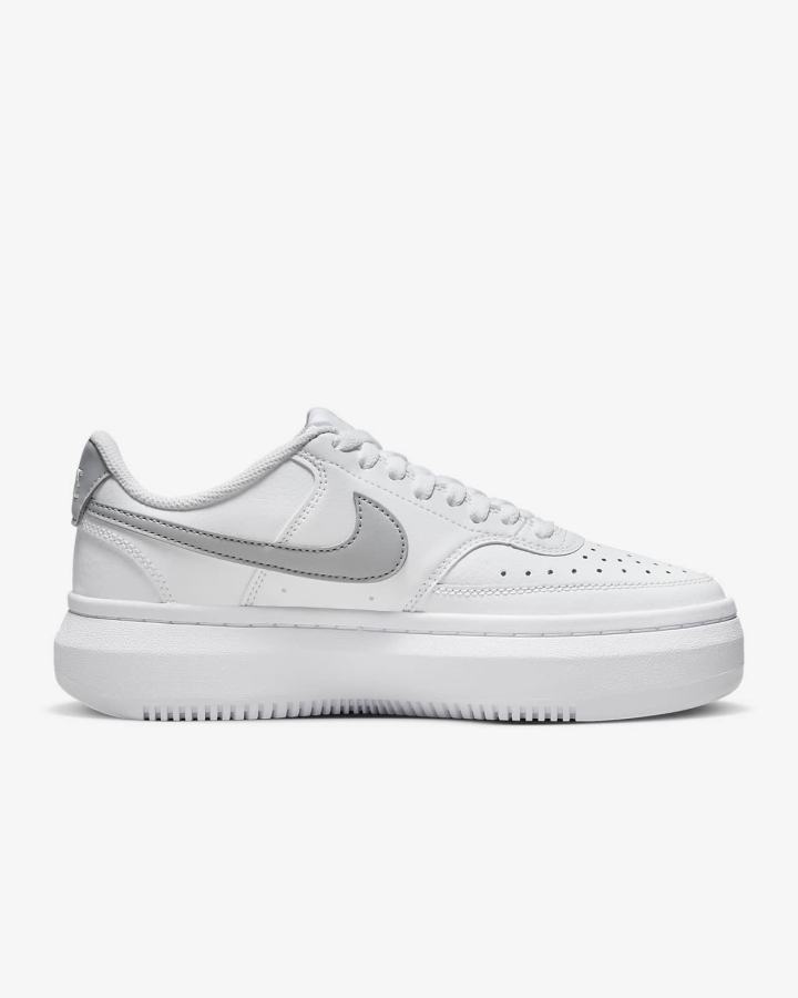 Zapatillas Nike Court Vision Alta Mujer Blancas Metal Plateadas | OSBNW-4208