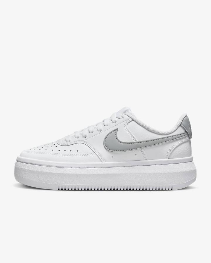 Zapatillas Nike Court Vision Alta Mujer Blancas Metal Plateadas | OSBNW-4208