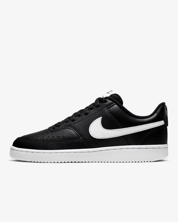 Zapatillas Nike Court Vision Low Mujer Negras Blancas | HABGI-9710