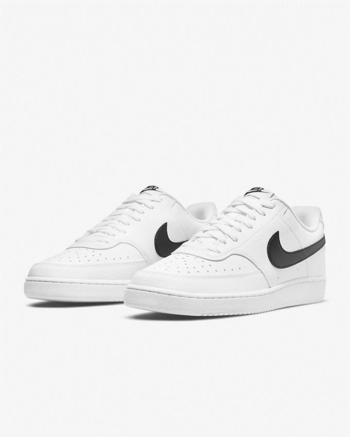 Zapatillas Nike Court Vision Low Next Nature Hombre Blancas Negras | FSCHM-2487