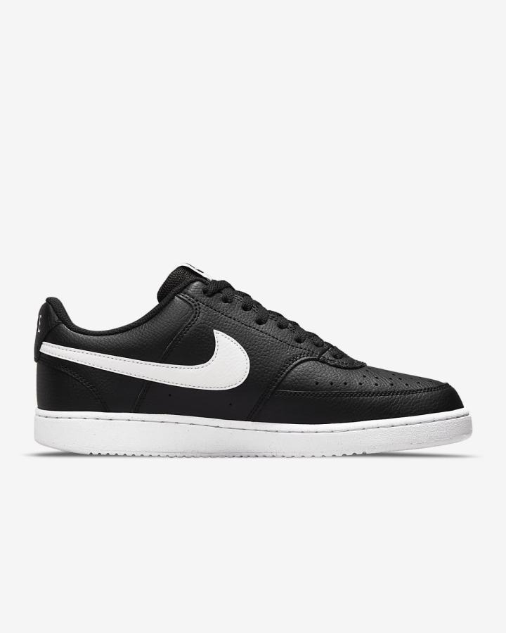 Zapatillas Nike Court Vision Low Next Nature Hombre Negras Blancas | JYIUF-4617
