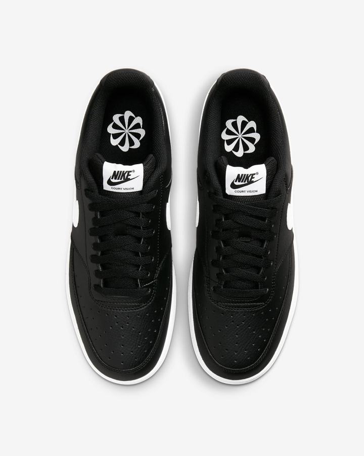 Zapatillas Nike Court Vision Low Next Nature Hombre Negras Blancas | JYIUF-4617