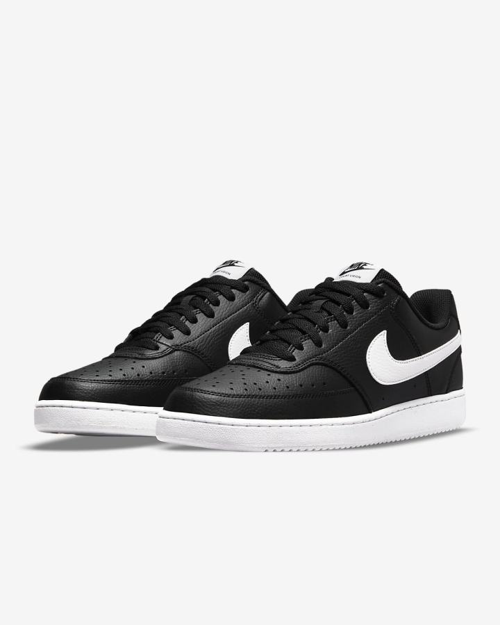 Zapatillas Nike Court Vision Low Next Nature Hombre Negras Blancas | JYIUF-4617