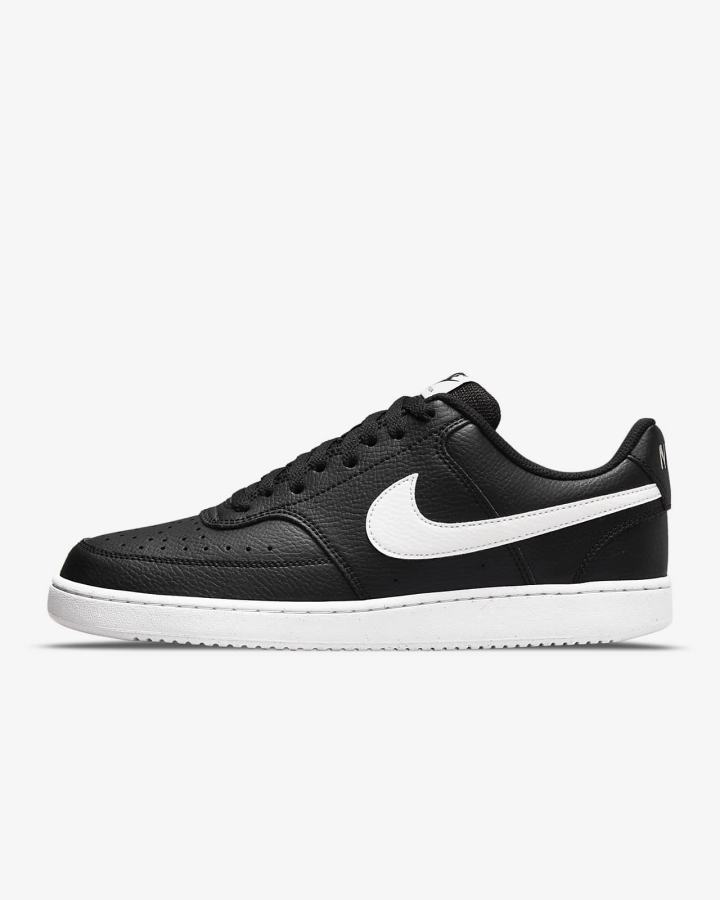 Zapatillas Nike Court Vision Low Next Nature Hombre Negras Blancas | JYIUF-4617