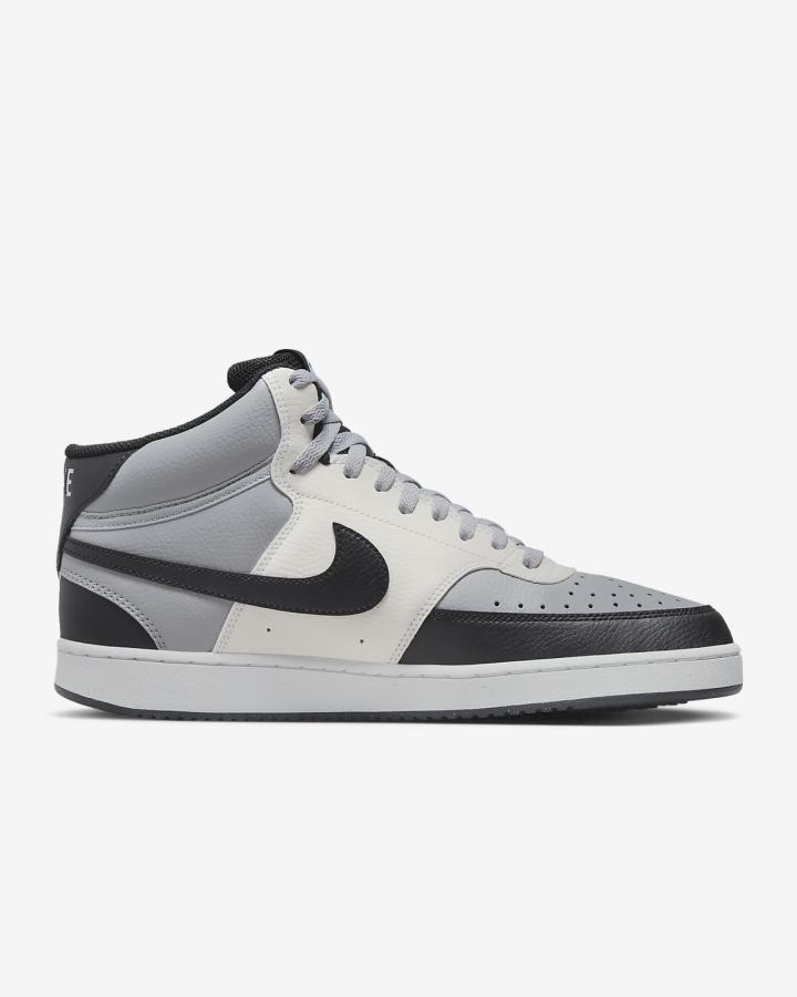 Zapatillas Nike Court Vision Mid Next Nature Hombre Gris Claro Negras | IGRNY-8413