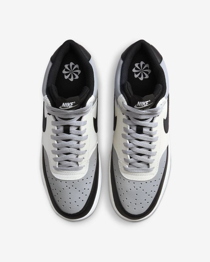 Zapatillas Nike Court Vision Mid Next Nature Hombre Gris Claro Negras | IGRNY-8413