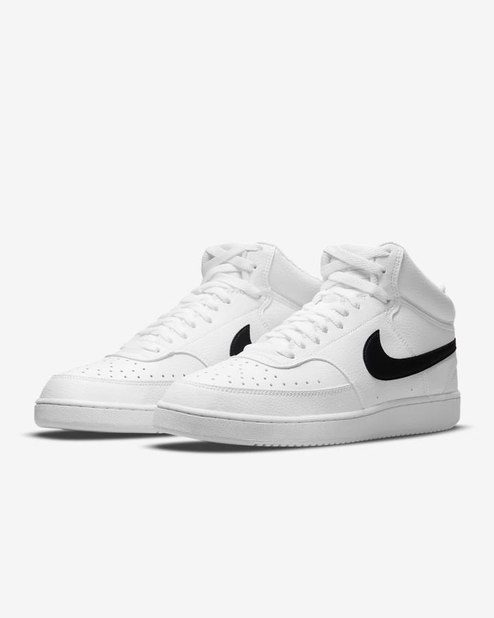 Zapatillas Nike Court Vision Mid Next Nature Hombre Blancas Negras | VWSYP-2541