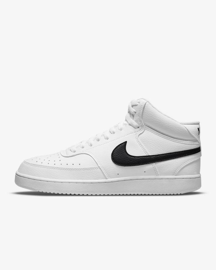 Zapatillas Nike Court Vision Mid Next Nature Hombre Blancas Negras | VWSYP-2541