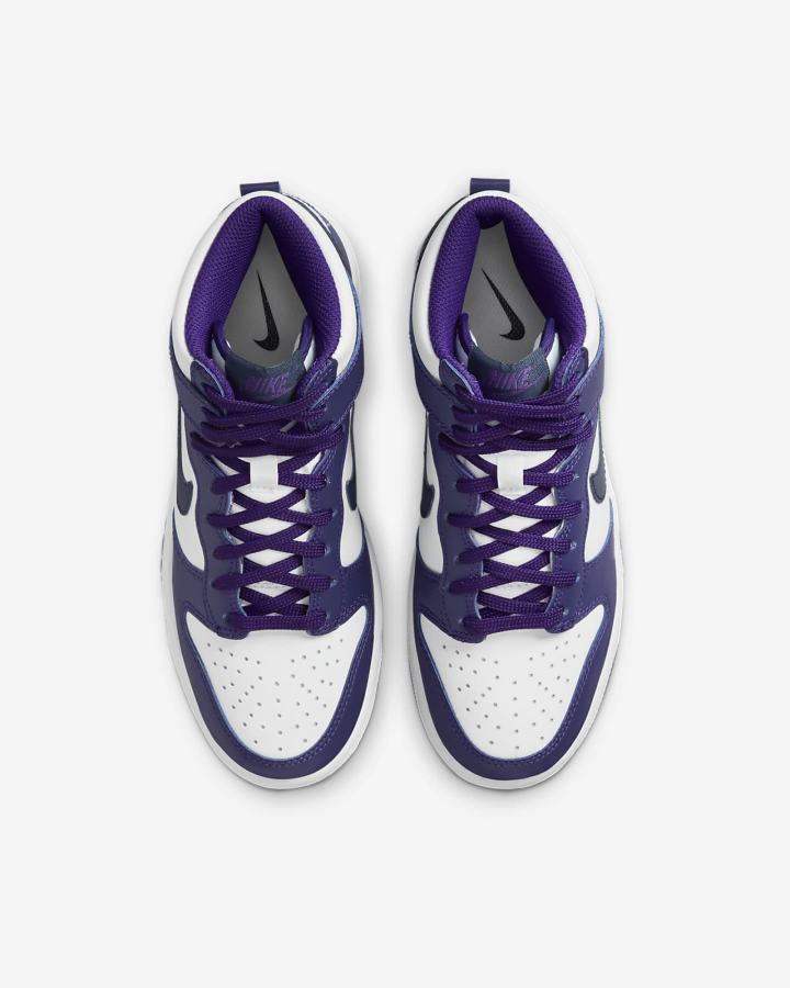 Zapatillas Nike Dunk High Kids Niña Blancas Moradas Azul Marino | BIDNY-2976