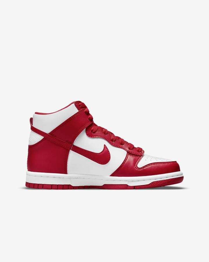 Zapatillas Nike Dunk High Kids Niña Blancas Rojas | GRDBC-4789