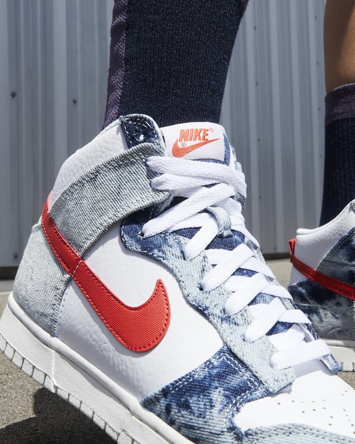 Zapatillas Nike Dunk High Mujer Multicolor Blancas Rojas | MQAEG-3261