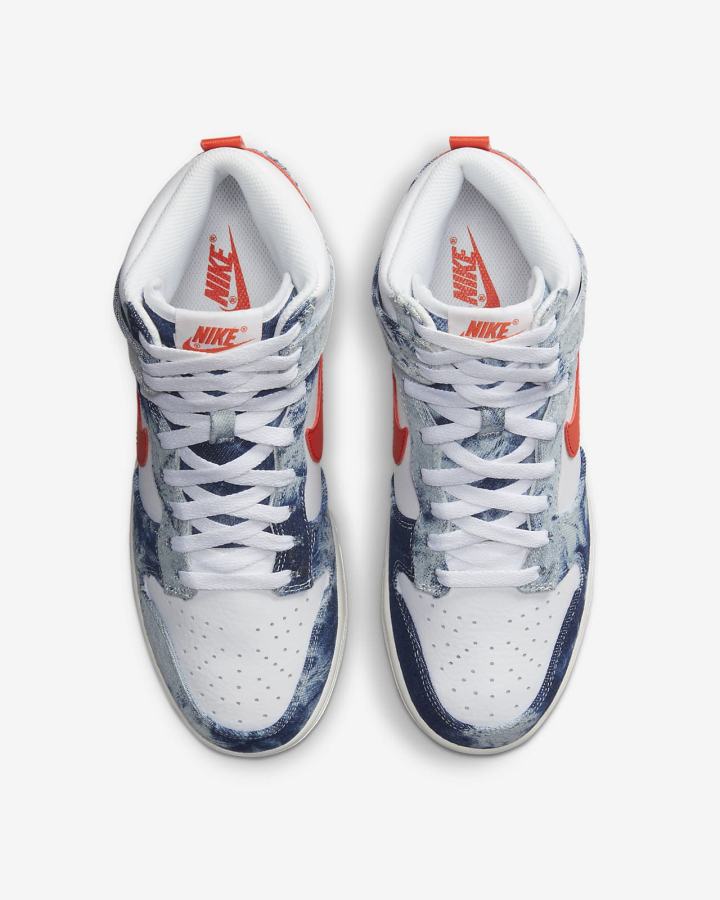 Zapatillas Nike Dunk High Mujer Multicolor Blancas Rojas | MQAEG-3261
