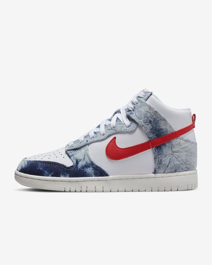 Zapatillas Nike Dunk High Mujer Multicolor Blancas Rojas | MQAEG-3261