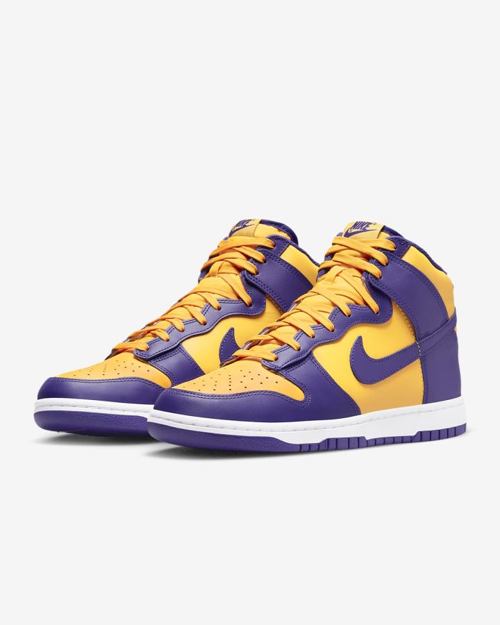 Zapatillas Nike Dunk High Retro Hombre Moradas Doradas Blancas | YQLUH-3104
