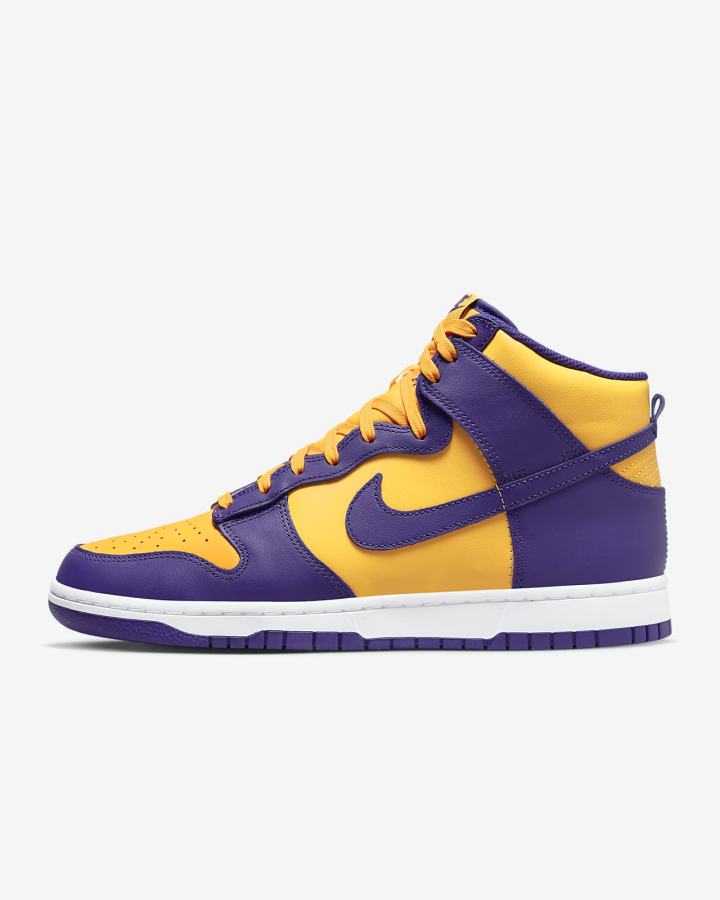 Zapatillas Nike Dunk High Retro Hombre Moradas Doradas Blancas | YQLUH-3104
