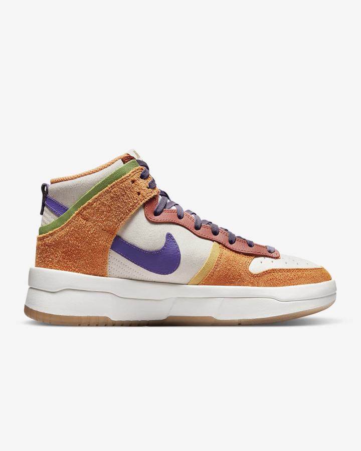 Zapatillas Nike Dunk High Up Premium Mujer Amarillo Oscuro Moradas | QIDOL-7524