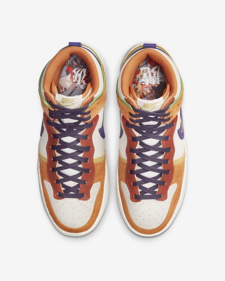 Zapatillas Nike Dunk High Up Premium Mujer Amarillo Oscuro Moradas | QIDOL-7524