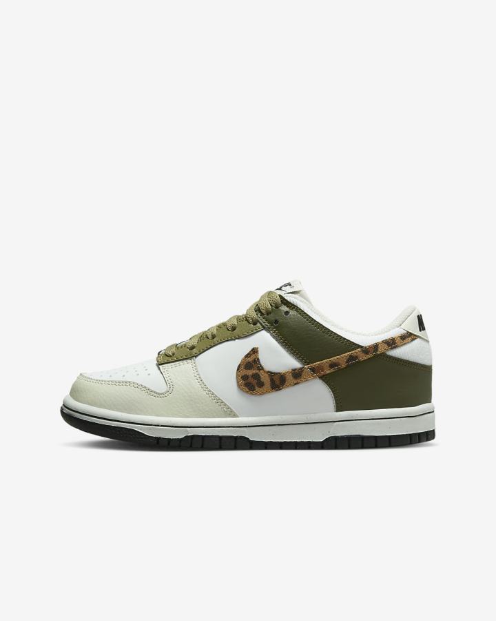 Zapatillas Nike Dunk Low Kids Niño Blancas Verde Negras | JPHSX-0782