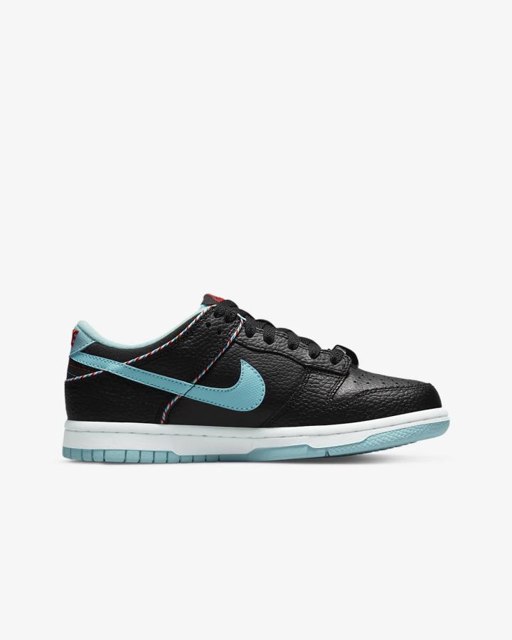 Zapatillas Nike Dunk Low SE Kids Niña Negras Blancas Rojas | MCRSB-3208