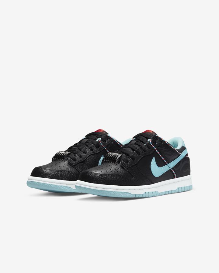 Zapatillas Nike Dunk Low SE Kids Niña Negras Blancas Rojas | MCRSB-3208