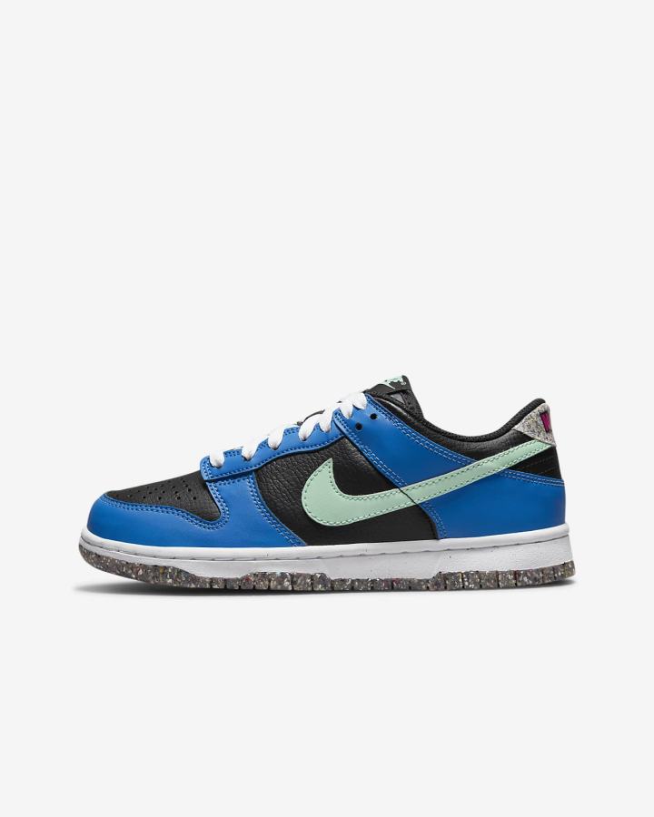 Zapatillas Nike Dunk Low SE Kids Niño Negras Azules Claro Rosas Verde Menta | UEDGZ-4830