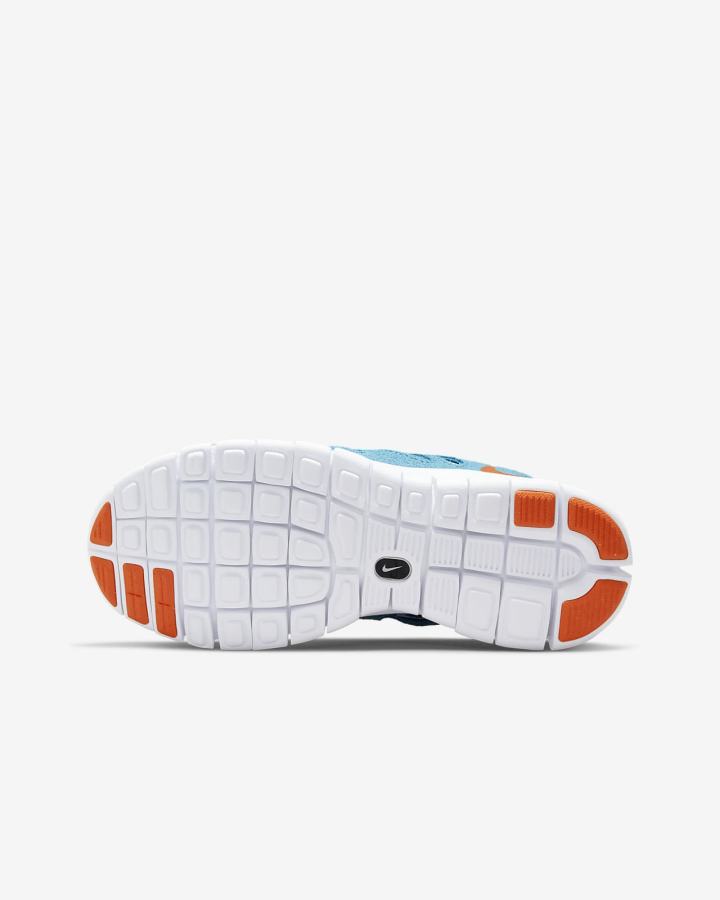 Zapatillas Nike Free Run 2 Kids Niña Azules Azul Real Blancas Naranjas | NAVZC-3784