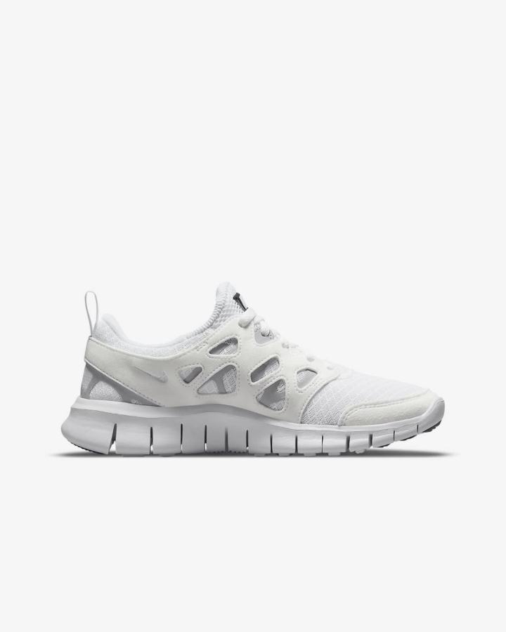 Zapatillas Nike Free Run 2 Kids Niño Blancas Gris Negras | HVZIB-7920
