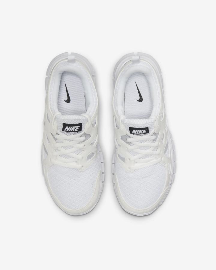 Zapatillas Nike Free Run 2 Kids Niño Blancas Gris Negras | HVZIB-7920