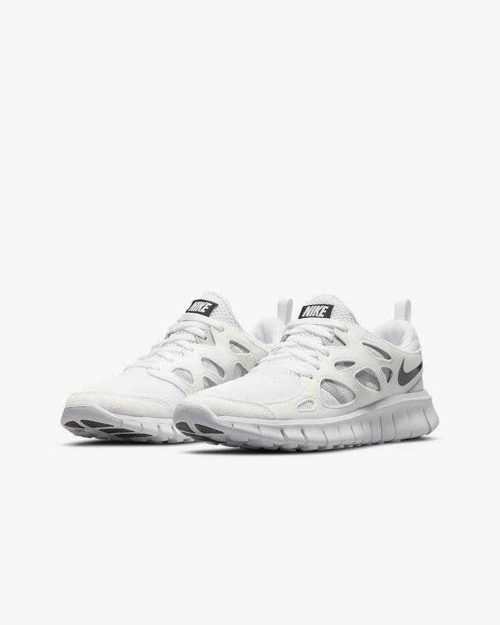 Zapatillas Nike Free Run 2 Kids Niño Blancas Gris Negras | HVZIB-7920