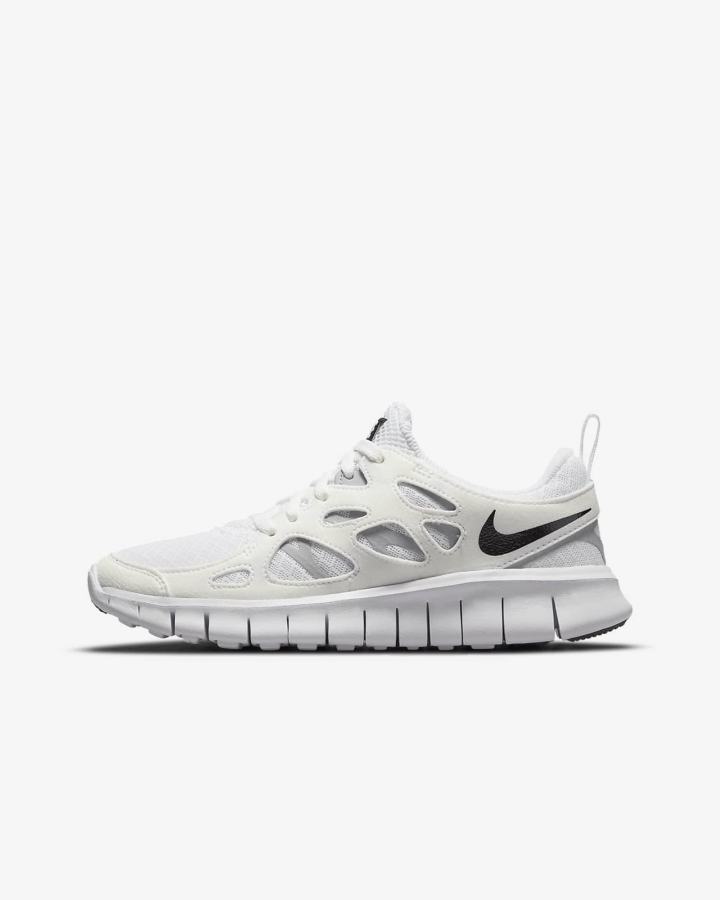 Zapatillas Nike Free Run 2 Kids Niño Blancas Gris Negras | HVZIB-7920