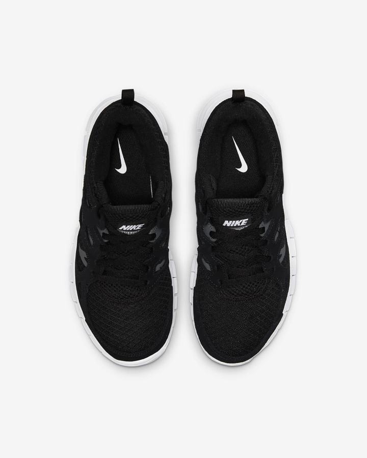 Zapatillas Nike Free Run 2 Kids Niño Negras Gris Oscuro Blancas | YPHDS-1084