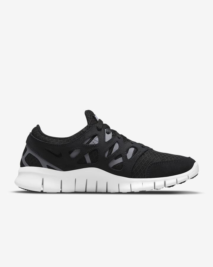 Zapatillas Nike Free Run 2 Mujer Negras Gris Oscuro Blancas | PREDT-9486